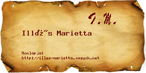 Illés Marietta névjegykártya